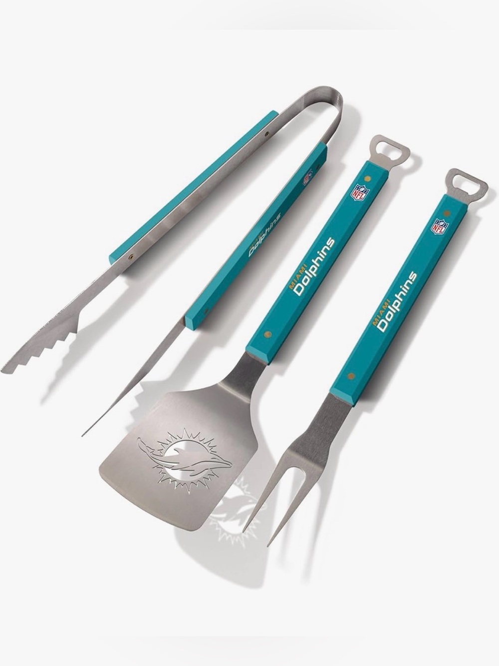 🐬Brand New Miami Dolphins Teal BBQ 3 Piece Grill Set🐬